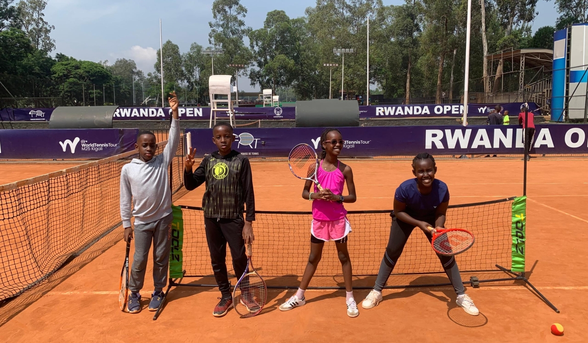 Children participating in the ongoing Juniors Tennis Holidays Camp at IPRC-Kigali Ecology Tennis Club-courtesy