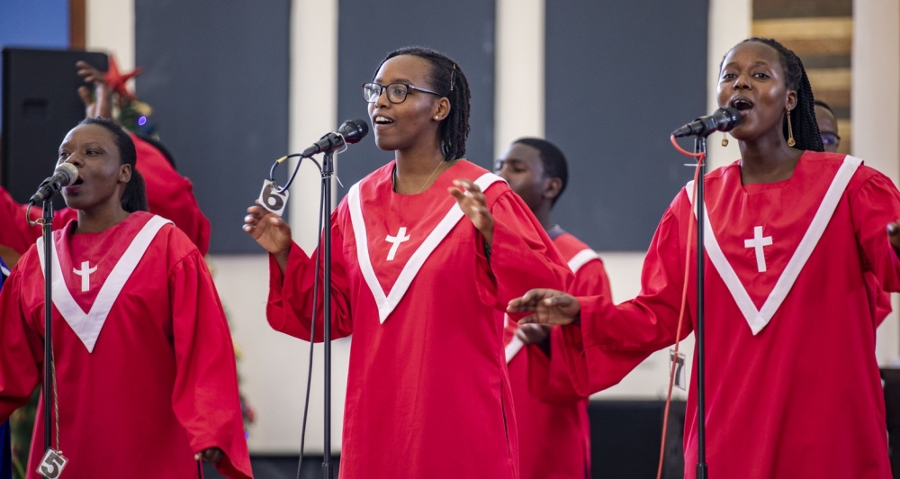 Singers praise God at St Pierre Anglican Church in Remera in Kigali. Courtesy