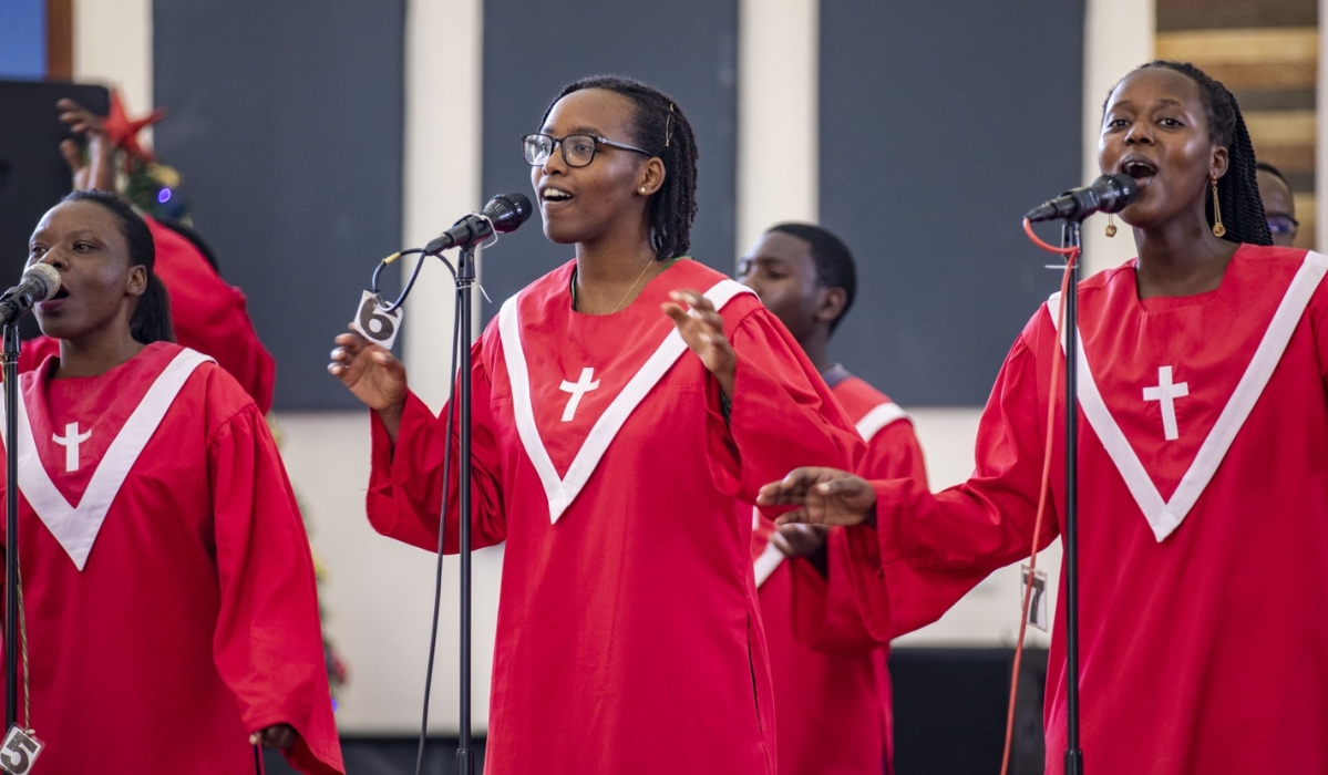 Singers praise God at St Pierre Anglican Church in Remera in Kigali. Courtesy