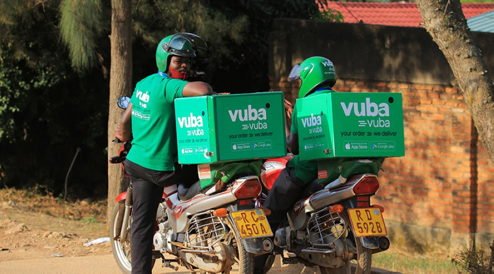 Vuba Vuba motorists who deliver different goods shopped online in Rwanda. Photo by Sam Ngendahimana