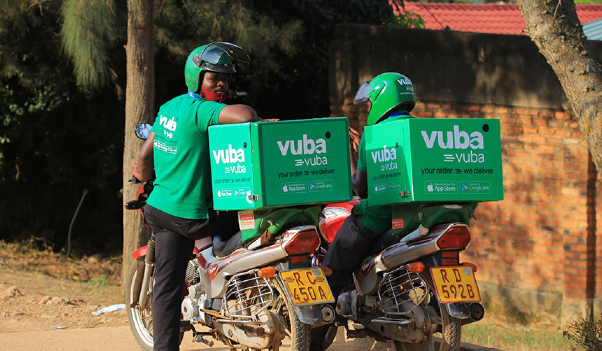 Vuba Vuba motorists who deliver different goods shopped online in Rwanda. Photo by Sam Ngendahimana