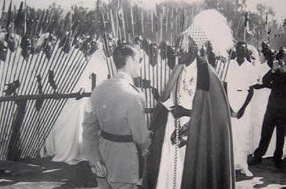 King Baudouin of Belgium meets with Mutara III Rudahigwa in Rwanda