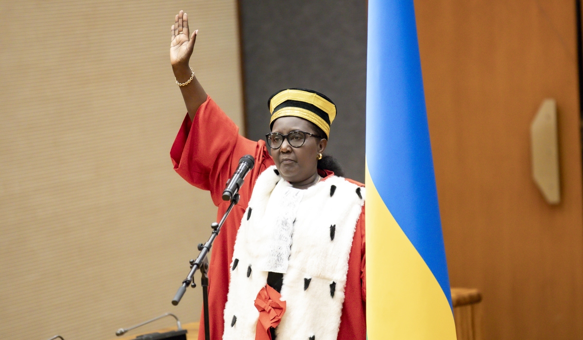 The new Chief Justice Domitilla Mukantaganzwa takes oath of office on Thursday, December 12. She becomes the sixth Chief Justice of Rwanda after the 1994 Genocide against the Tutsi. Emmanuel Dushimimana