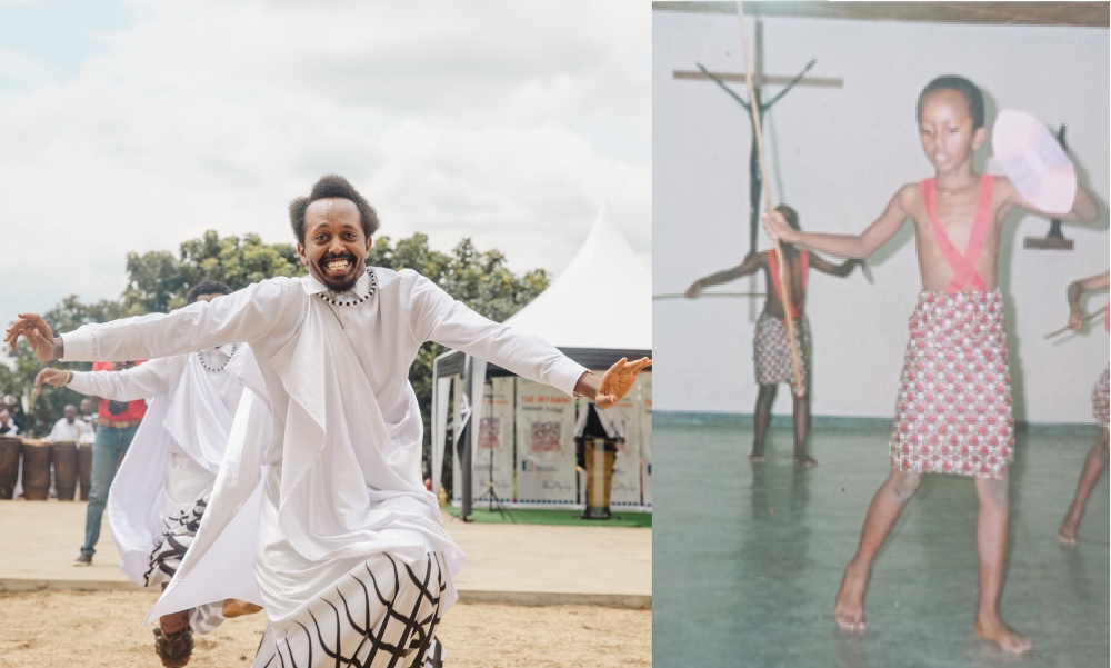 Arnaud Kanyankore Mucyo, 27, during a performance. Mucyo is also a traditional-contemporary dancer, playwright, poet, and Kinyarwanda language enthusiast, among others. Courtesy