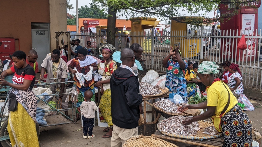 Cross-border traders ready to transport food in Goma town. Photos By Germain Nsanzimana