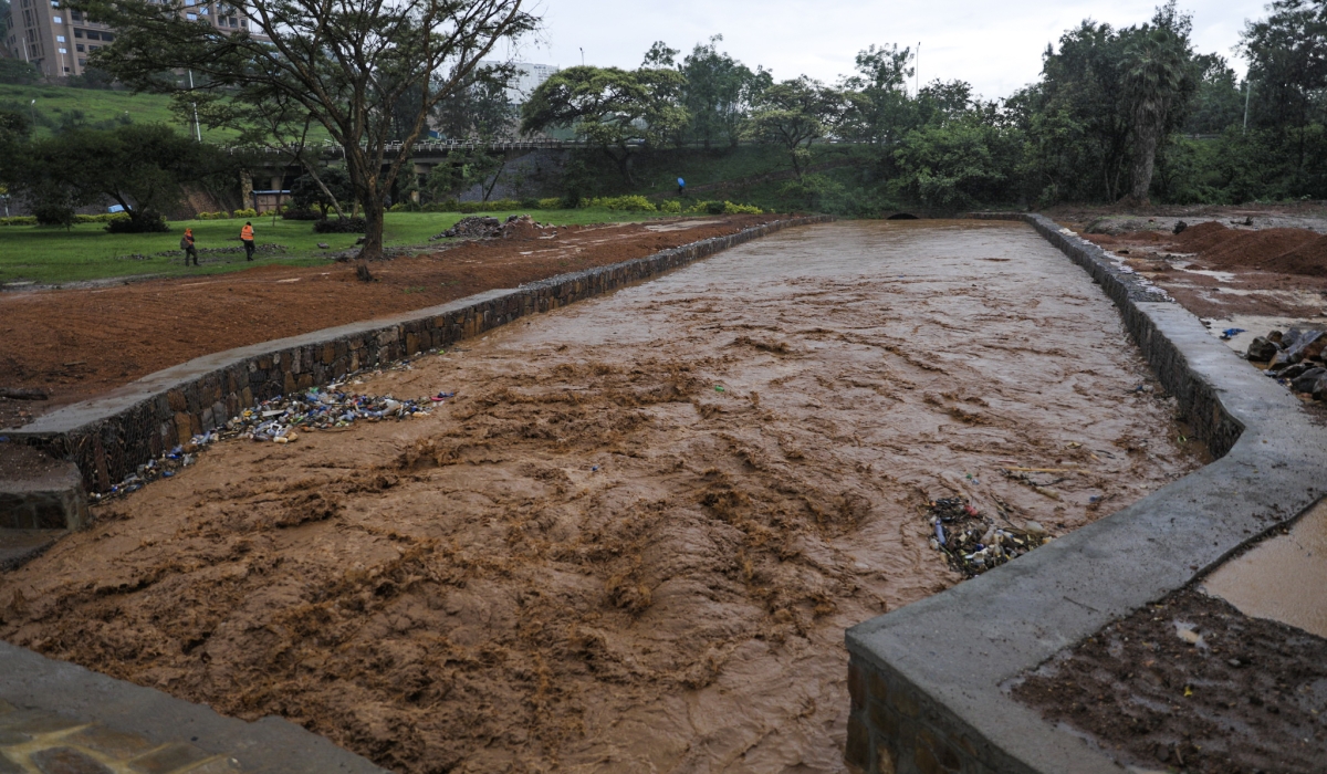 A view of one of the new water drainage systems constructed in Kigali to curb floods in the capital. Sam Ngendahimana