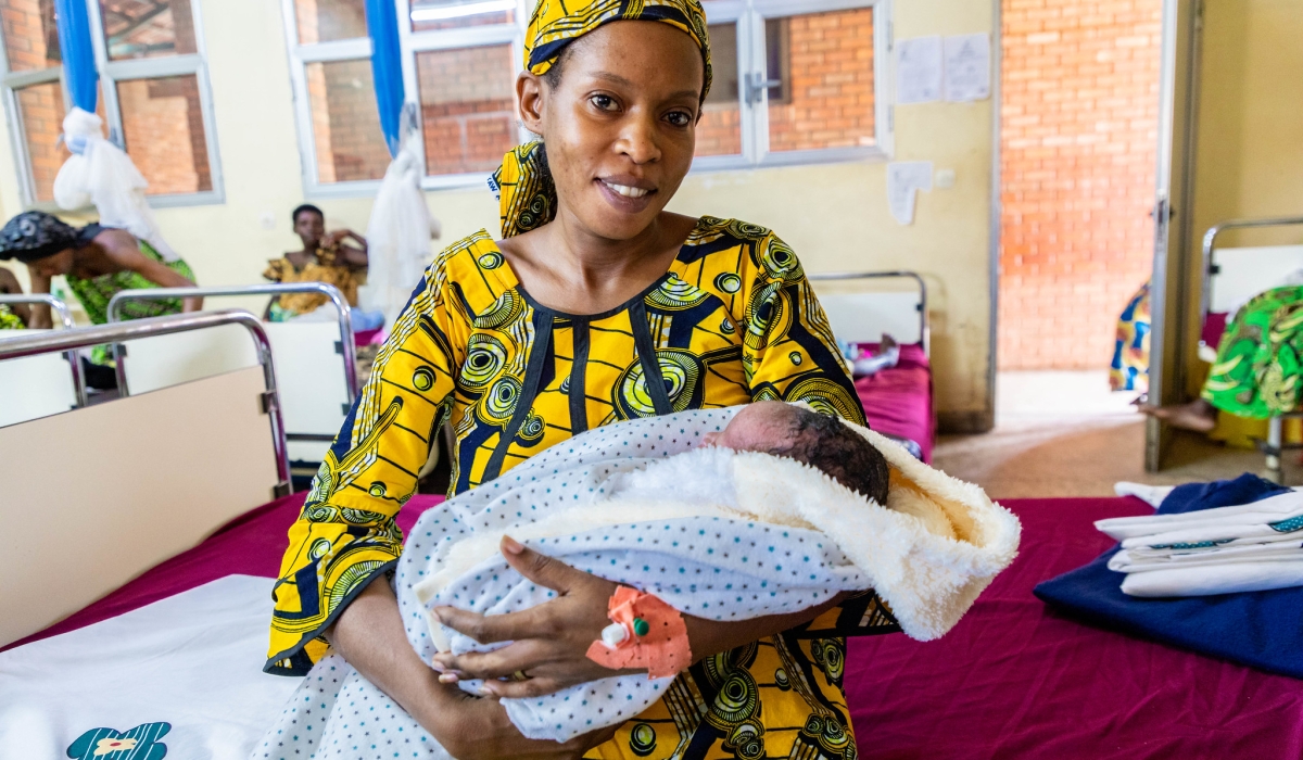 Violette Ahiboneye, 26, gave birth to a baby boy at Kibagabaga hospital on Wednesday, December 25. At least 1,800 babies were born on Christmas and New Year&#039;s Day in Rwanda, according to the Ministry of Health. Photo by Emmanuel Dushimimana