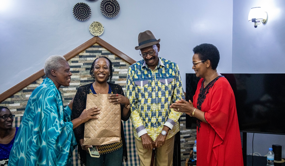 Former educator Emmanuel Mudidi was honoured by his former students  of Gayaza High School, the oldest Girls’ Secondary School in Uganda during a reunion that took place at Mudidi’s home in Rusororo in Kigali, on Saturday , January 4. Photos by Dan Gatsinzi