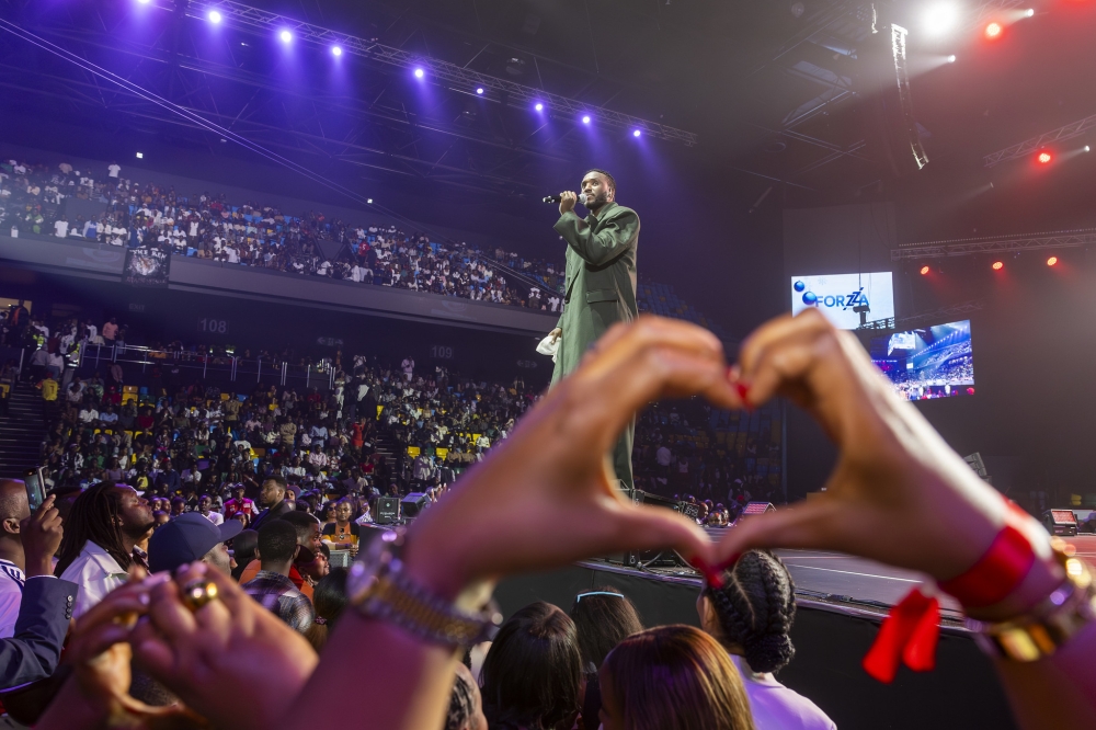 R&B musician, Benjamin Mugisha, The Ben during his solo performance at ‘The New Year Groove at BK Arena on January 1. Photo by Olivier Mugwiza