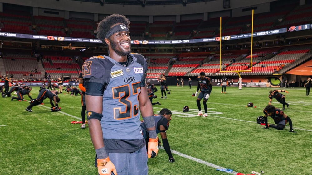 Rwanda international Emmanuel Rugamba, an NFL star  now plays for BC Lions in the Canadian Football League (CFL). Courtesy