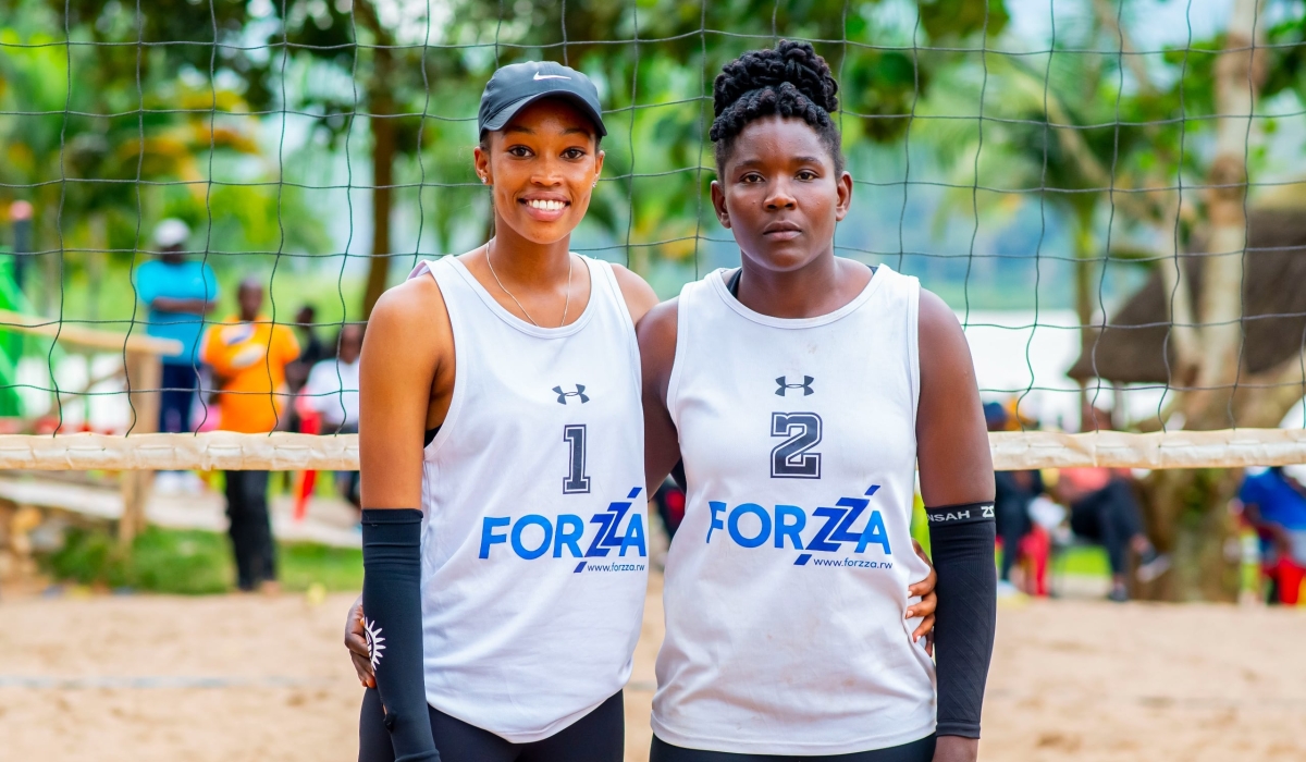 Rwandan volleyball star Valentine Munezero and Benitha Mukandayisenga win  the second phase of the national beach volleyball tour at King Fisher Resort Rwesero on Sunday, January 5.