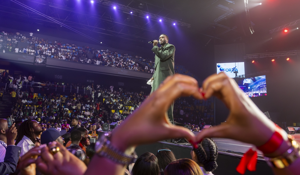 R&B musician, Benjamin Mugisha, The Ben during his solo performance at ‘The New Year Groove at BK Arena on January 1. Photo by Olivier Mugwiza