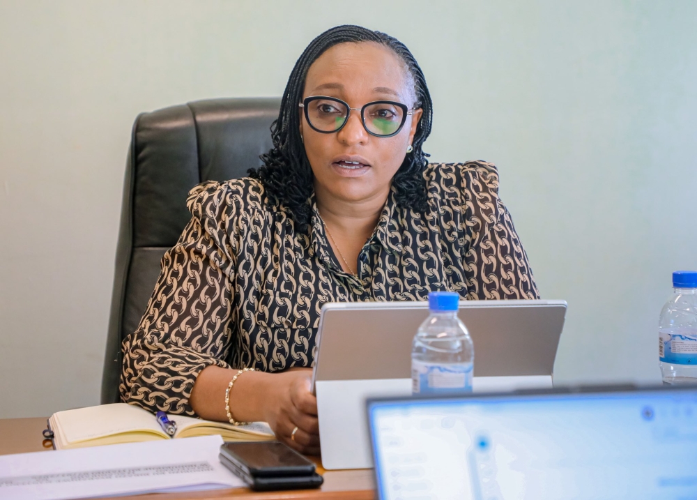 Minister of Environment, Valentine Uwamariya addresses the Lower House’s Committee on Land, Agriculture, Livestock and Environment on January 7. Courtesy