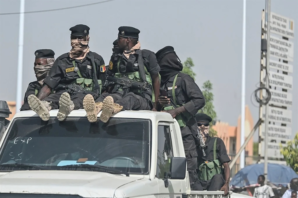 Chadian police patrol the streets of N&#039;Djamena. Courtesy Photo