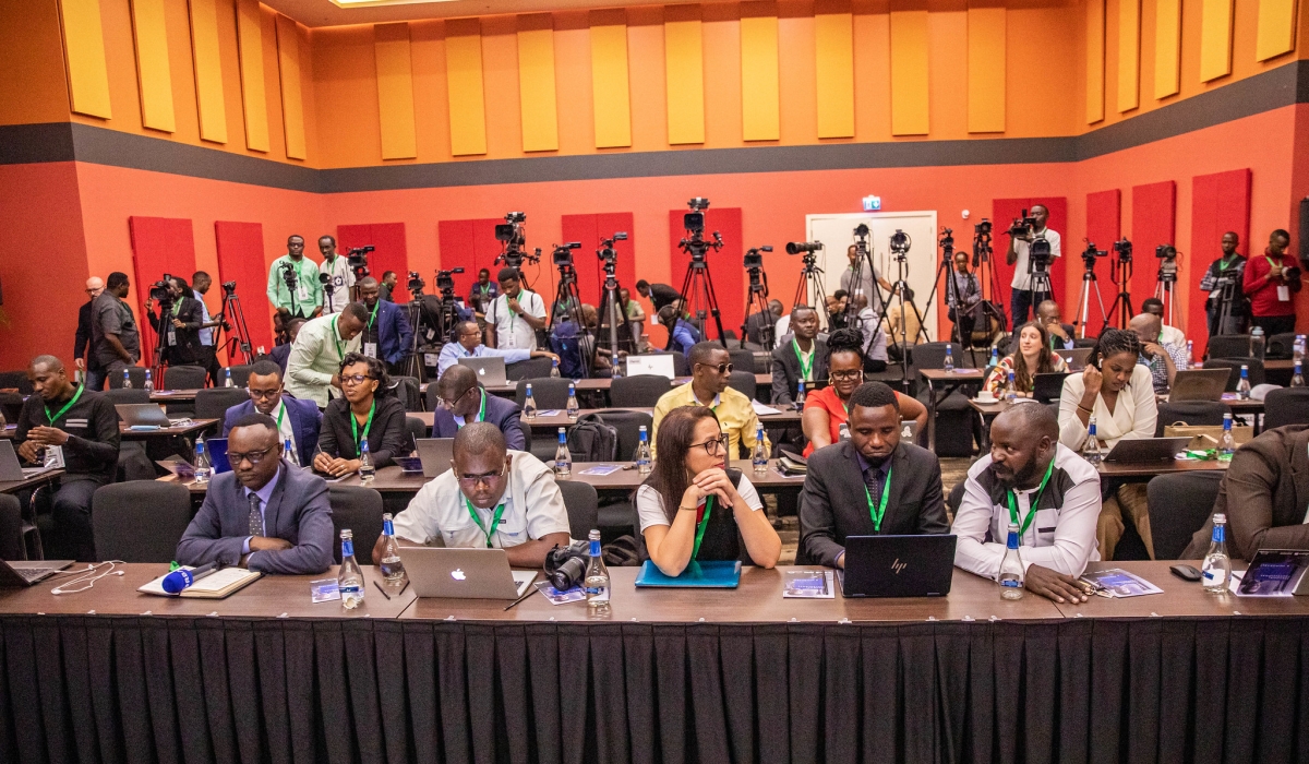 Journalists during a press conference  as President Paul Kagame addressed members of local and international  media houses in Kigali on Thursday, January 9. Photo by Dan Gatsinzi