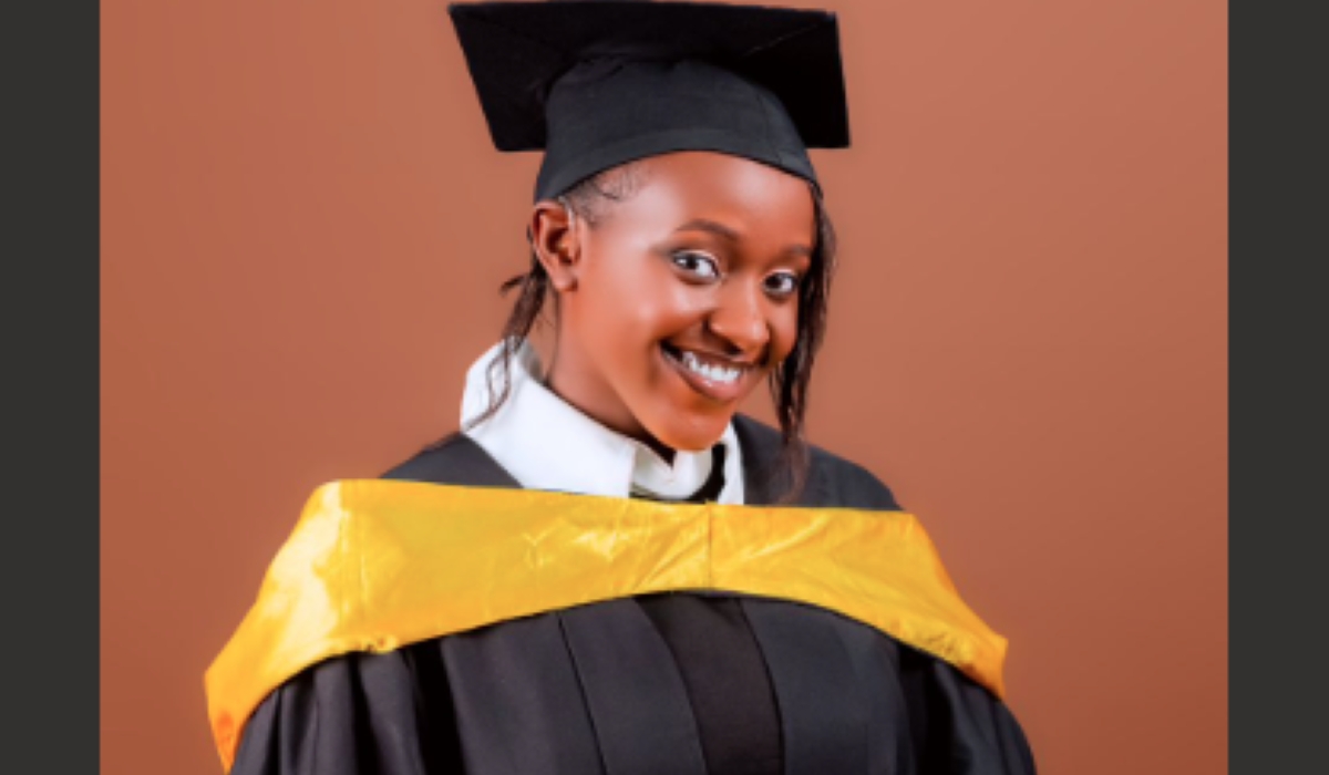 Gislaine Teta, a 22-year-old graduate with hearing impairment, recently graduated from University of Rwanda. Courtesy