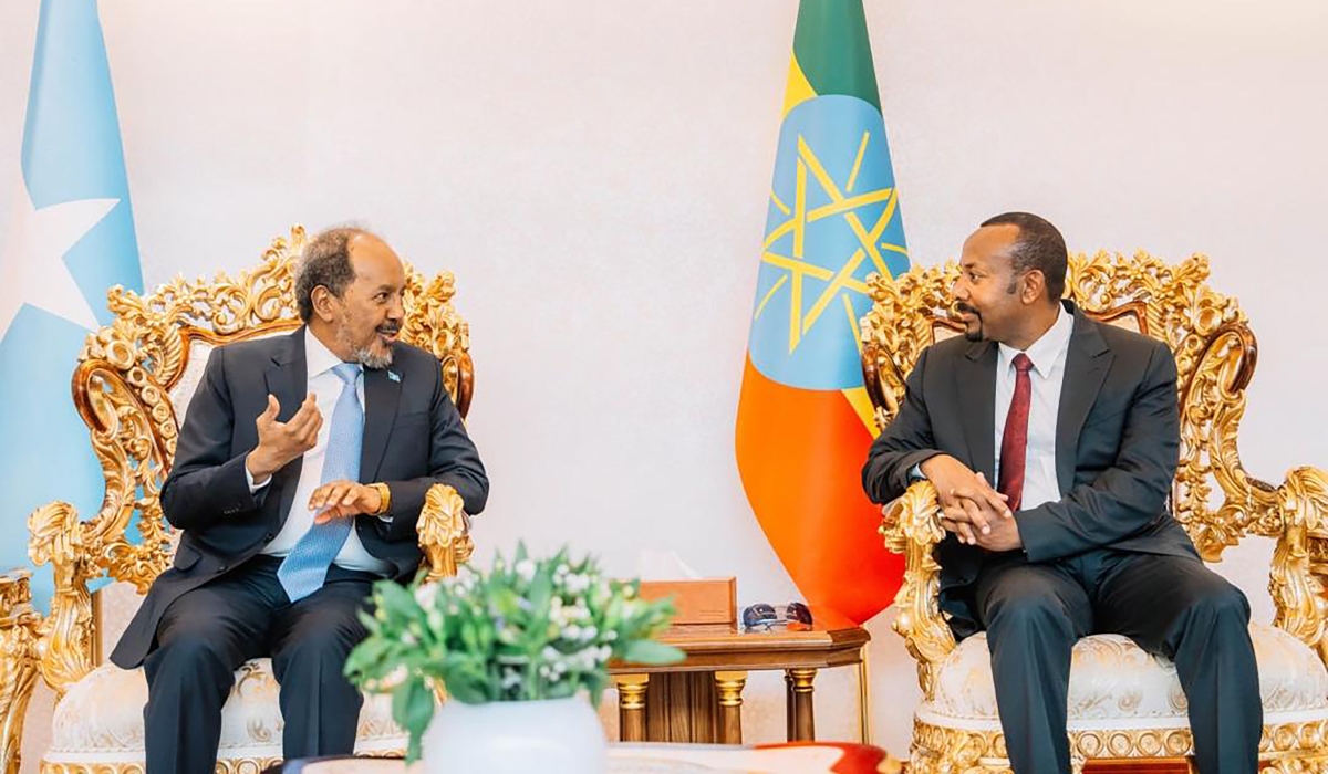 Abiy Ahmed Ali, Prime Minister of the Federal Democratic Republic of Ethiopia, holds discussions with Hassan Sheikh Mohamud, President of the Federal Republic of Somalia, in Ethiopia on January 11. Courtesy Photo