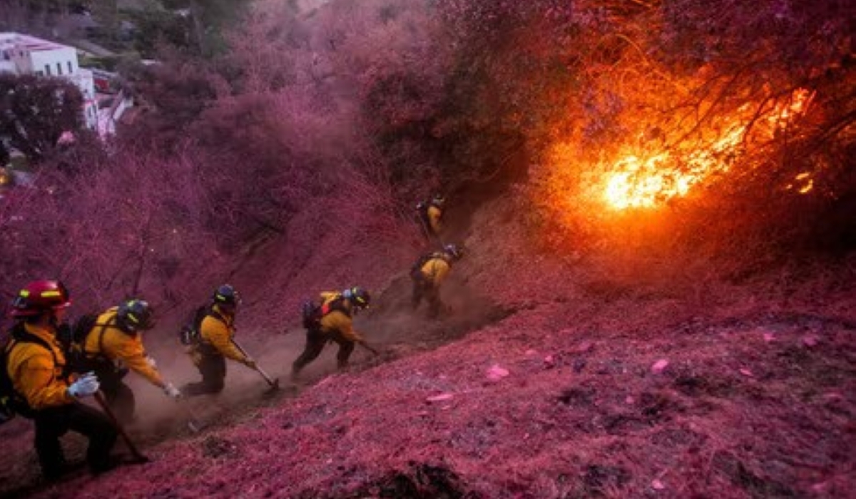 Firefighters continue battling LA wildfires amid dangerous weather warning. Courtesy