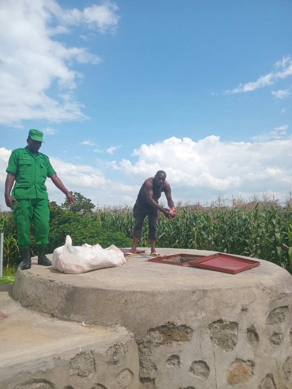 Unsourced meat being destroyed in Musanze District on January 8. Photos by RICA.