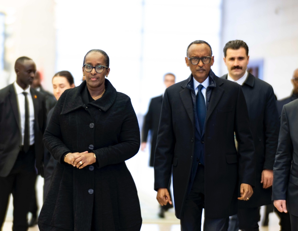 President Paul Kagame and First Lady Jeannette Kagame arrive in Ankara, the capital of Türkiye, on Wednesday, January 22. Photos by Village Urugwiro