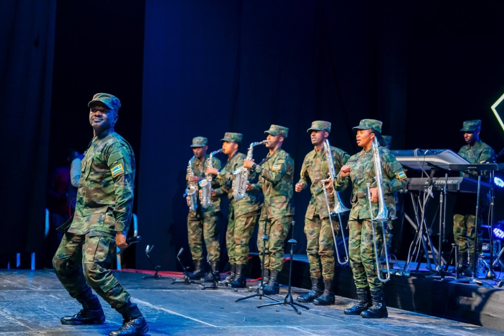 Rwanda Defence Force&#039;s Army Band during the performance at the ‘Igitaramo Gisingiza Intwari z’Igihugu at Camp Kigali on Friday, January 31. Courtesy