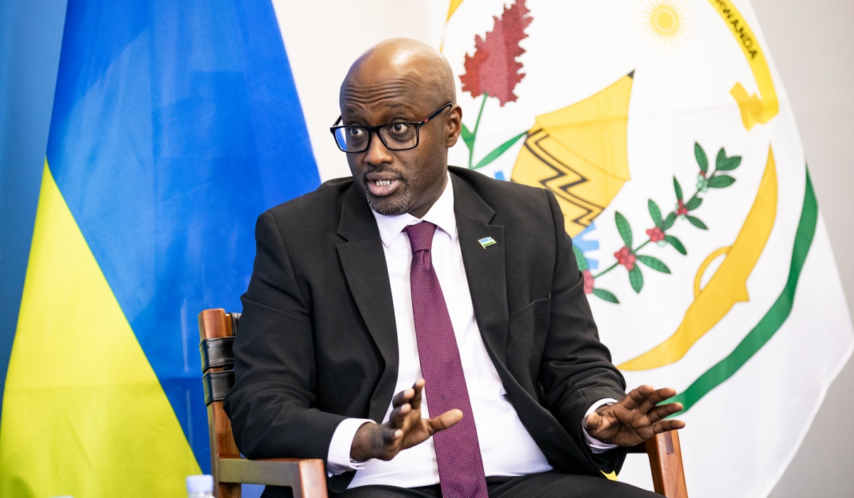 The Minister of Foreign Affairs and International Cooperation olivier Nduhungirehe during an  interview on  October 30, 2024. Photo by Emmanuel Dushimimana