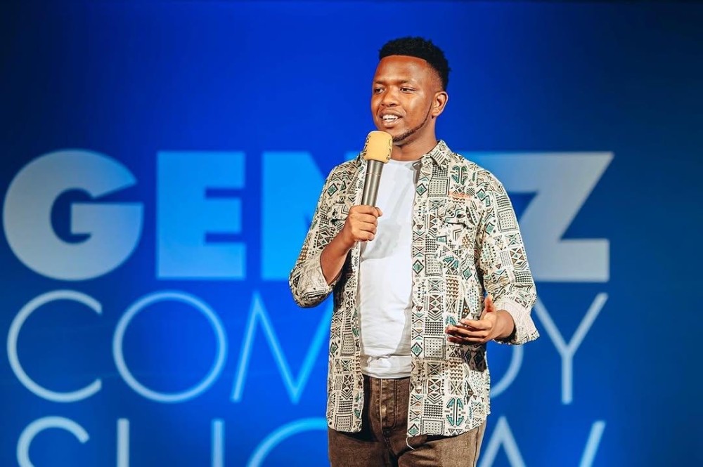 Funnyman Merci Ndaruhutse, the brains behind the bimonthly Gen Z Comedy, has landed Rwf 10 million cash prize at Youth Connekt for his contribution in promiting new talents in the comedy industry-courtesy 