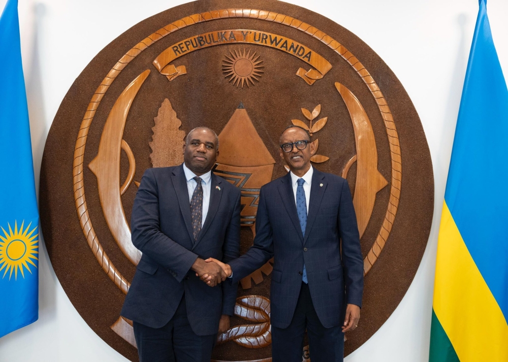 President Paul Kagame, meets with David Lammy, the Foreign Secretary of the United Kingdom  at Village Urugwiro on Saturday, February 22. Photo by Village Urugwiro