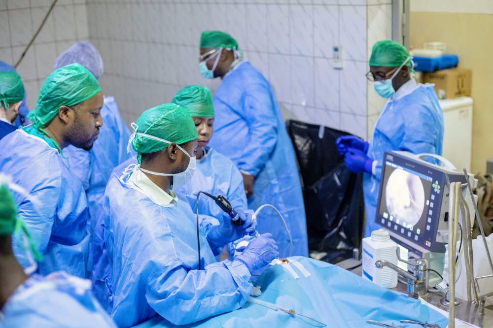 Medics during a neurosurgical operation at Kacyiru District Hospital on January 21, 2020. File