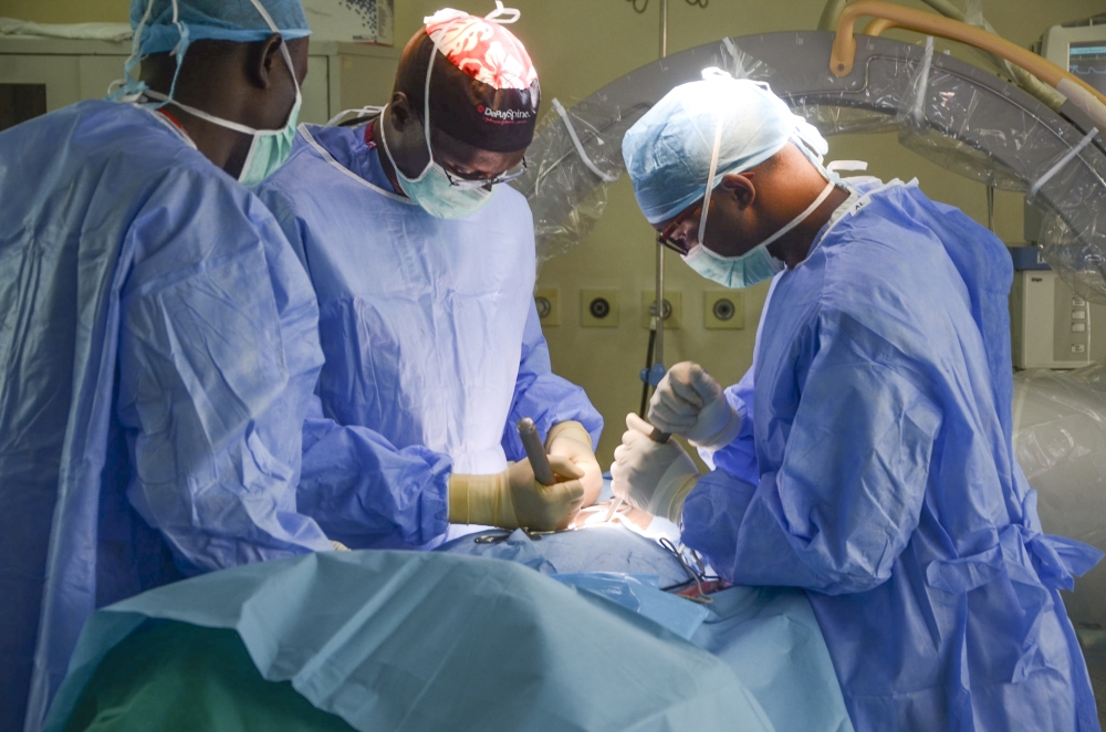 Medics during an operation at King Faisal Hospital. Courtesy