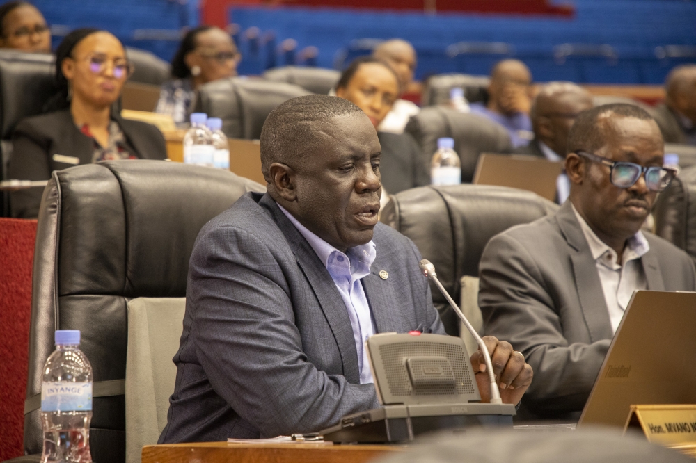 MP Mvano recalls FDLR attacks during the joint plenary sitting of Parliament on Friday, February 21. Photo by Craish Bahizi