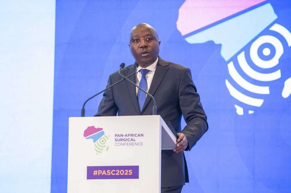 Prime Minister Edouard Ngirente delivers his remarks at the opening of the inaugural Pan-African Surgical Conference in Kigali on Monday February 24. Photos by Craish Bahizi