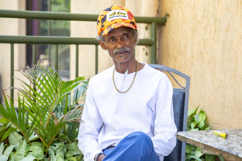 Comedian and actor Ndjoli Kayitankore, commonly known as Kanyombya during the interview with The New Times on February 28. Photos by Emmmanuel Dushimimana