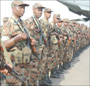 The Rwanda Defence Forces ready to board the US-Army Airbus for Darfur region yesterday. (Photo/ G. Barya)