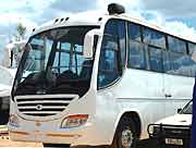 A Scania bus on display in Kigali. (Photo/ G. Barya)