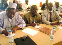 Mayors taking notes during the training. (Photo /G.Ntagungira).