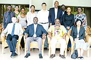 Front Row (L-R): Martin Ohara from the National University of Rwanda, Anastase Murekezi, Minister of Labour, Loyiso Nongxa, Vice Rector University of the Witwatersrand, Johannesburg;  and Saladevi Naickerand.