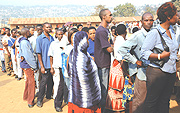 Residents of Kigali City queued to register for National IDs earlier this year. (Photo / John Mbanda).