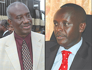 Hassan Bubacar Jallow, ICTR chief prosecutor (L) and Prosecutor General Martin Ngoga (R). (File photos).