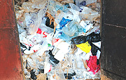 Piles of collected Polythene bags  by REMA. (File photo).