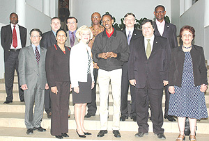 President Kagame with visiting members of the Canadian  Parliament. (Photo/ G.Barya).