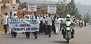 Students from the Muslim community marching from Gisozi Genocide Memorial. (Photo/E. Mucunguzi).