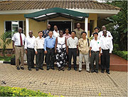 The Vietnamese delegation with their Rwandan counterparts at ORTPN. centre is Chantal Rugamba, Director ORTPN. (Photo/ P. Buhigiro)