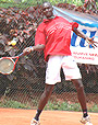 Top seed Jean Claude Gasigwa during the Rwanda leg of the ITF, CAT Money Circuit two months ago. (File Photo).