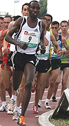 Rwandau2019s Dieudonne Disi leading 5000m pack at the France national athletics championship on Thursday.