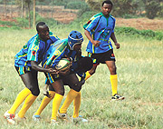 MY BALL: Remera Buffalo rugby players during training.