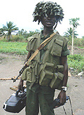 Ready FOR COMBAT: congolese soldier on the frontline.