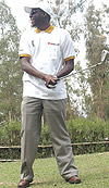 PAID TRIBUTE; Minister Joseph Habineza teeing off this yearu2019s Rwanda Golf Open yesterday at Nyarutarama golf course. (Photo J Mbanda)