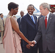 Rose Kabuye with US President George Bush.