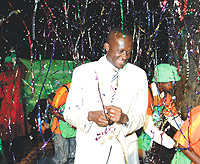 Joseph Habineza at the Lotto launch after buying the First Ticket.(File Photo)